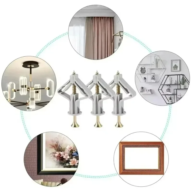 Plasterboard Expansion Screw Tube Drywall Anchor Bolt Hollow-Wall Plug Airplane Expansion Plug Pipe Gypsum Board Anchors Fix Kit
