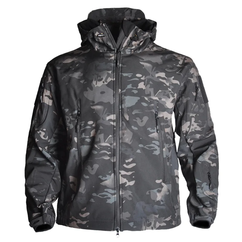 TOutdoor Assault Suit Camouflage Tactical Jacket Coat Winter Outdoor Shark Skin Softshell Windbreaker Waterproof Hunting Overall