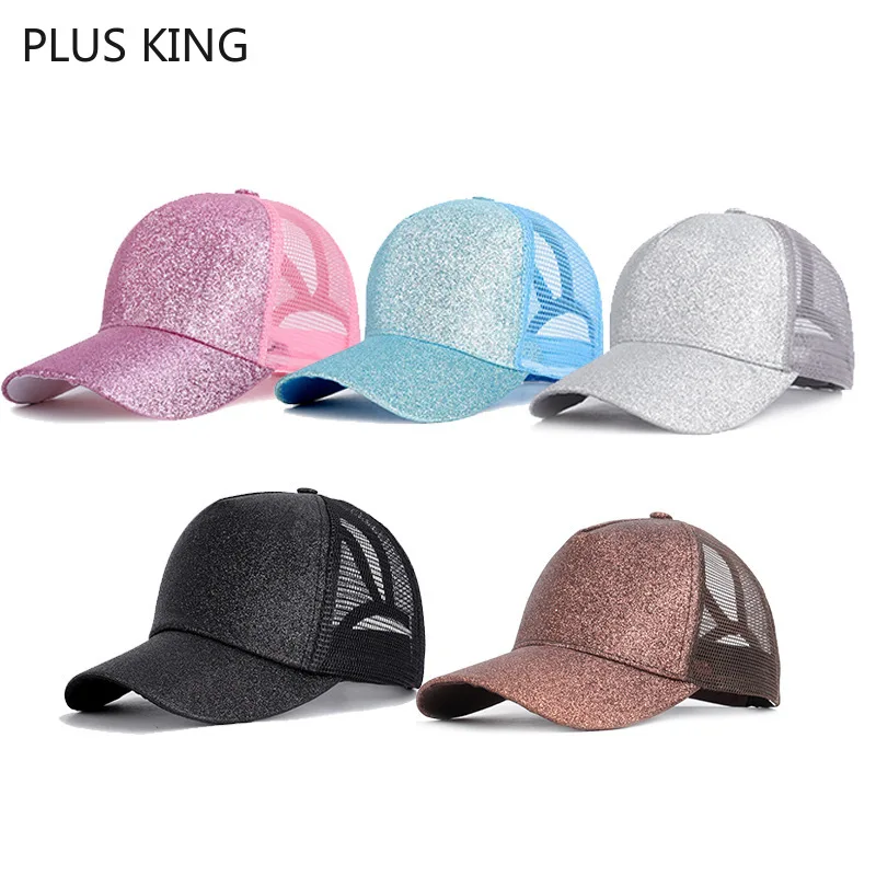 

10pcs/lot Wholesale Summer New Bling Truck Ponytail Baseball Cap Women Opening Ponytail Cap Ladies 5 Colors