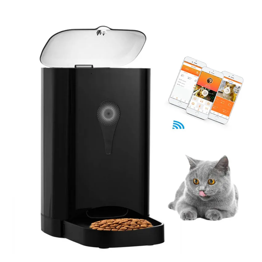 Smart Pet products Voice Recording Wifi Automatic  Feeder pet automatic feeder for cat dog food container wifi control 4l capacity with recording function timed quantification pet feeder