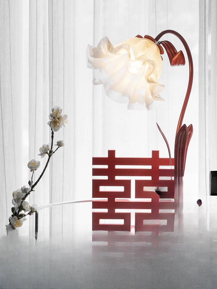 

Flowers Eternal flame Bride Wedding companion lamp Wedding gift Red wedding lamp