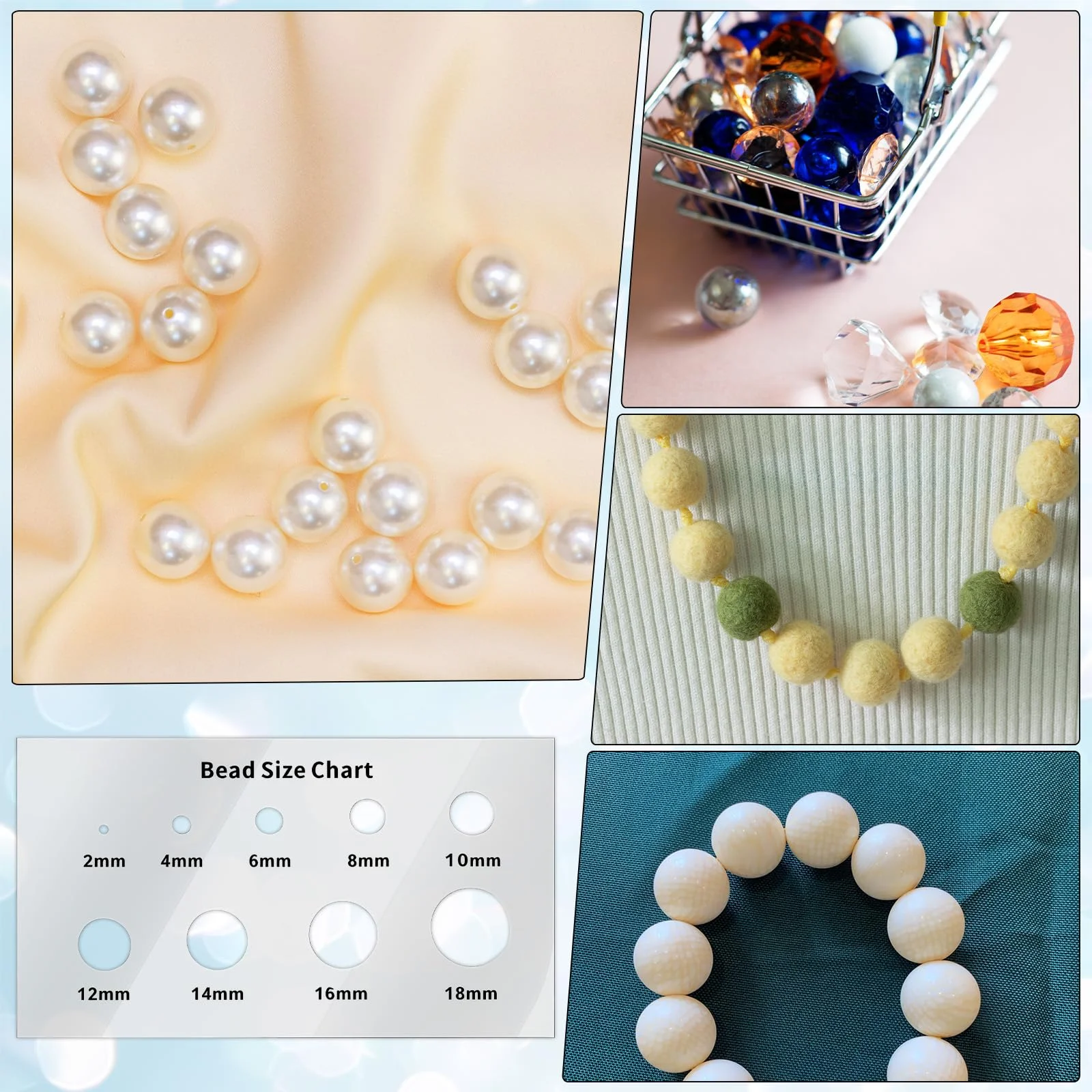 Acrylic Bead Sizing Chart & Measuring Tool