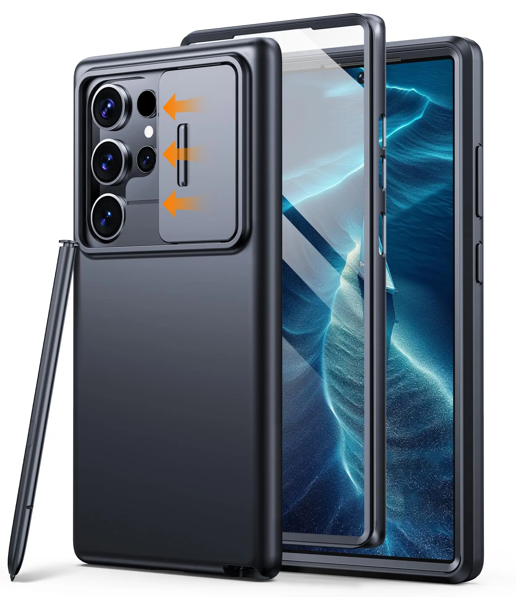 Slim Matte Phone Case with Camera Cover and Military-Grade Drop Protection
