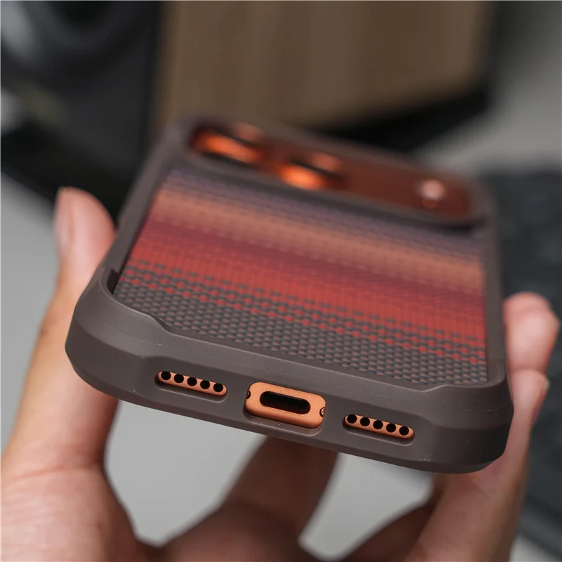Geometric Tech Woven Magnetic Matte Shockproof Hard Protective Case