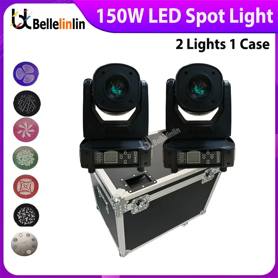 No Tax 2Pcs Beam Spot 150w LED Moving Head Light With Flightcase Led Spot 150W Led Beam 1502 Moving Lyre Stage Light DMX Moving