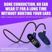 

New Wireless Bone Conduction Headphones Sport Waterproof Ear hook Earphone Bluetooth-Compatible Hands-free Headset With Mic LCD
