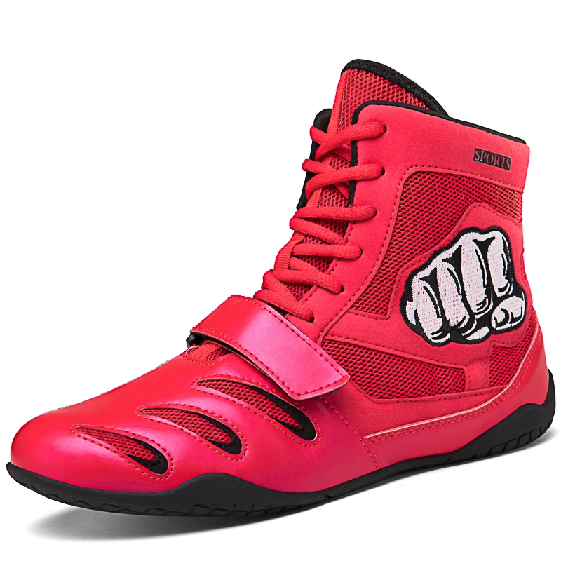 2022 Hot Sale Men Women Wrestling Sneakers Black Red Boxing Sport Shoes for Couples Luxury Fighting Boots Man Size 36-46