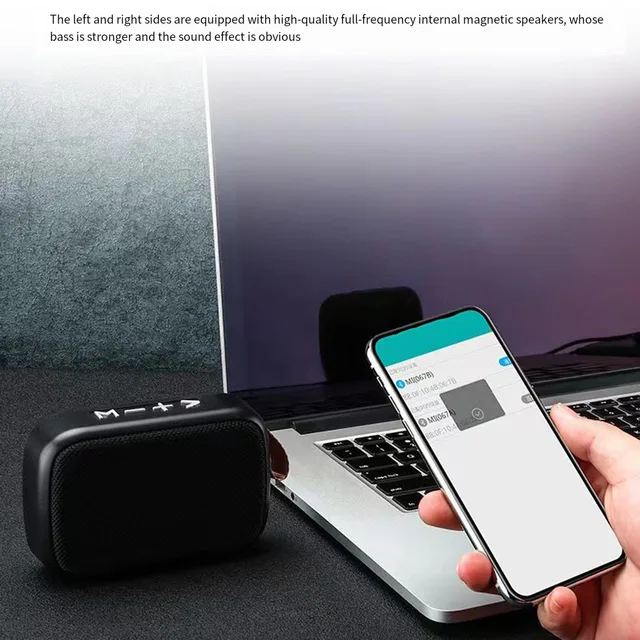 Mini Fabric Wireless Speakers Bluetoot H 5.0 Portable Outdoor Sports Audio Stereo Support TF Card Can Search For Radio Stations 3