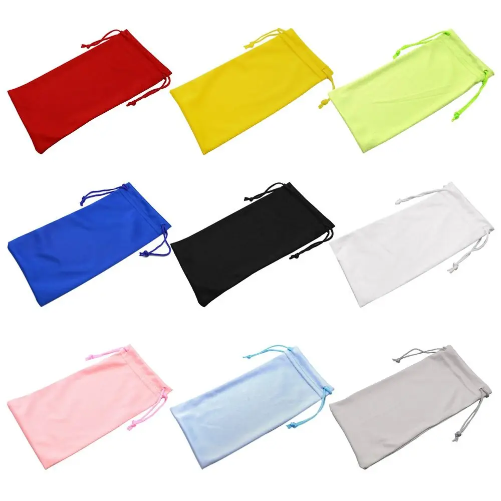 

Soft Simple Sunglasses Bag Drawstring Bag Microfiber Soft Reading Case Bag Glasses Pocket Women Men