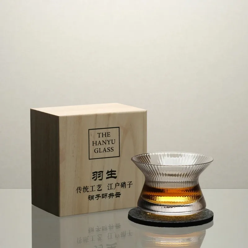Whiskey Glass Spin Whisky Glass Japanese Edo Kiriko Crystal Wine Glasses Gift Limited HANYU Cup XO Chivas Whiskey Tasting Bowl Brandy Snifter