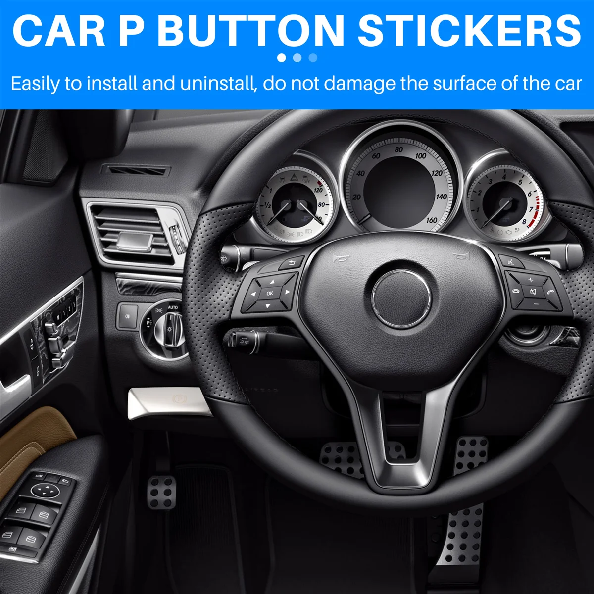 Car P Button Foot Brake Release Switch Decoration Stickers for Mercedes Benz E Class W212 C Class W204 GLK Accessories