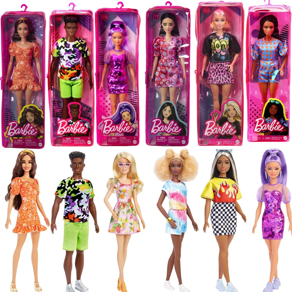 solide Kneden klap 11 Styles Mattel Barbie Fashionistas Doll Anime Action Figure Model Lone  Hair Wear Fashion Kids Dressup Collection Toy Gifts - Dolls - AliExpress