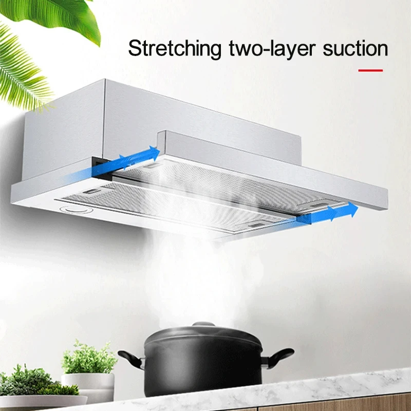 600mm Mini Range Hood Household Kitchen Exhaust Hood Range Hood Pull-Out Range Hood Stainless Steel Kitchen Apartment Range Hood 4