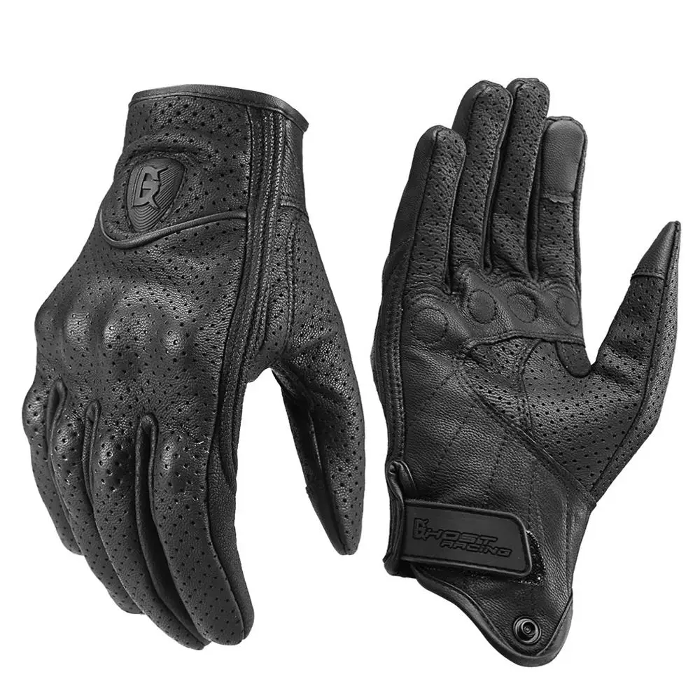 Premium Leather Touchscreen Motorcycle Gloves - Unisex Motocross Riding Gear