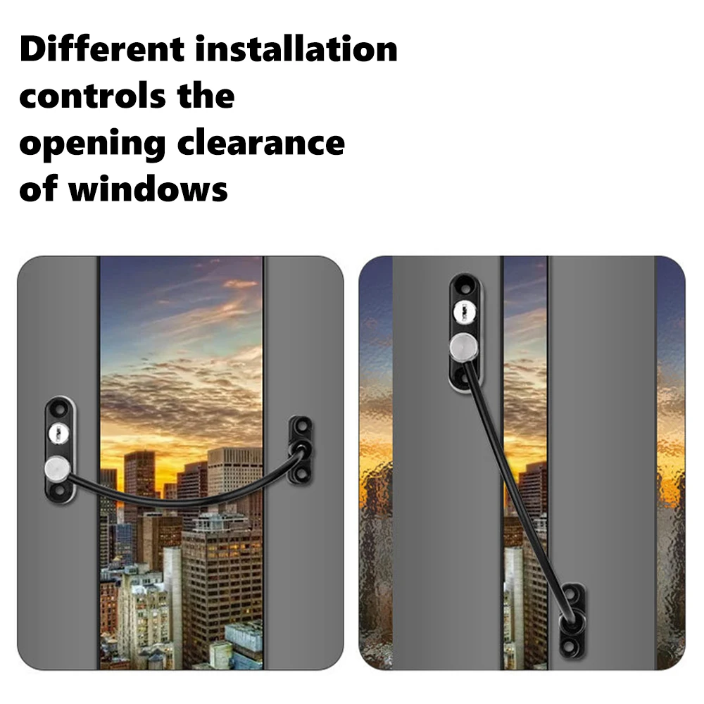 Stainless Steel Window Lock Children's Safety Lock High-rise Falling Protection Push-pull Stopper Anti-theft Window Lock