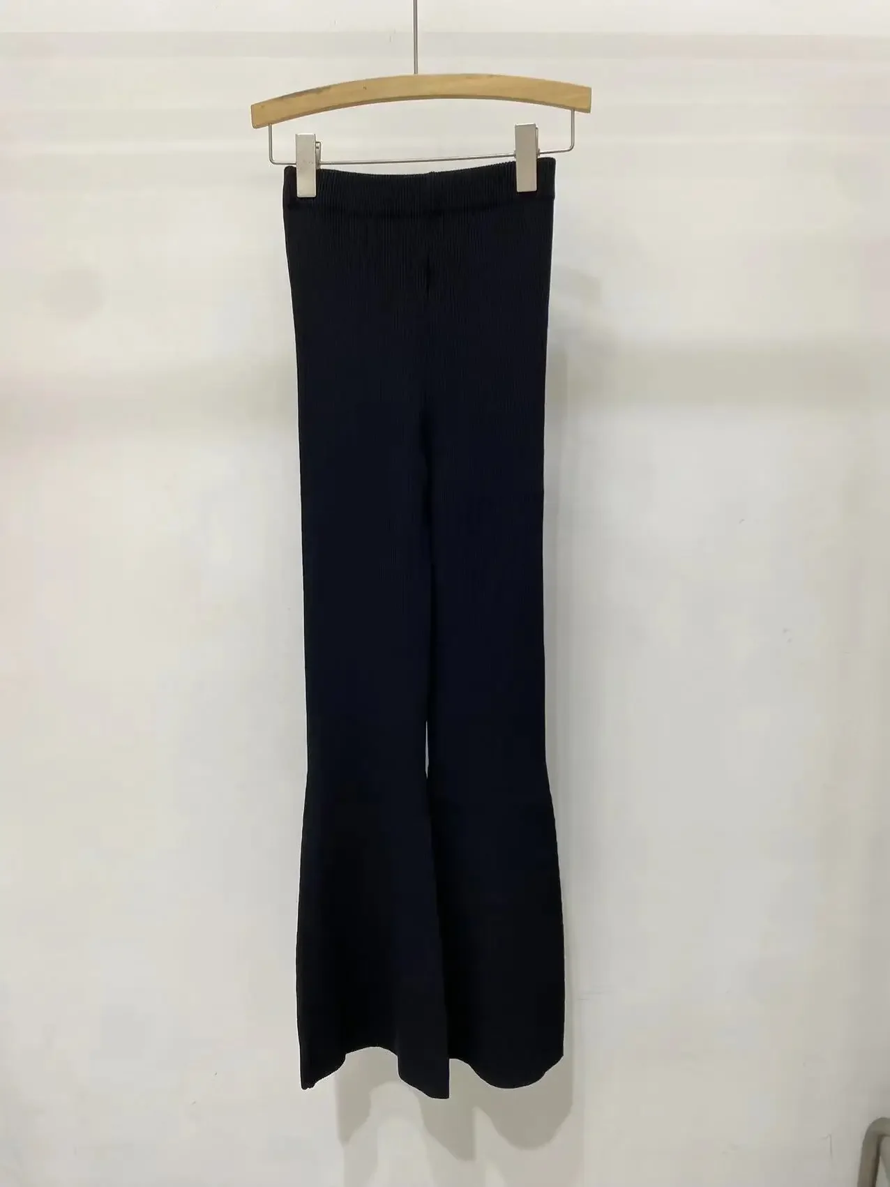 

Women Black Pants High Waist Spring 2024 Flared Trousers