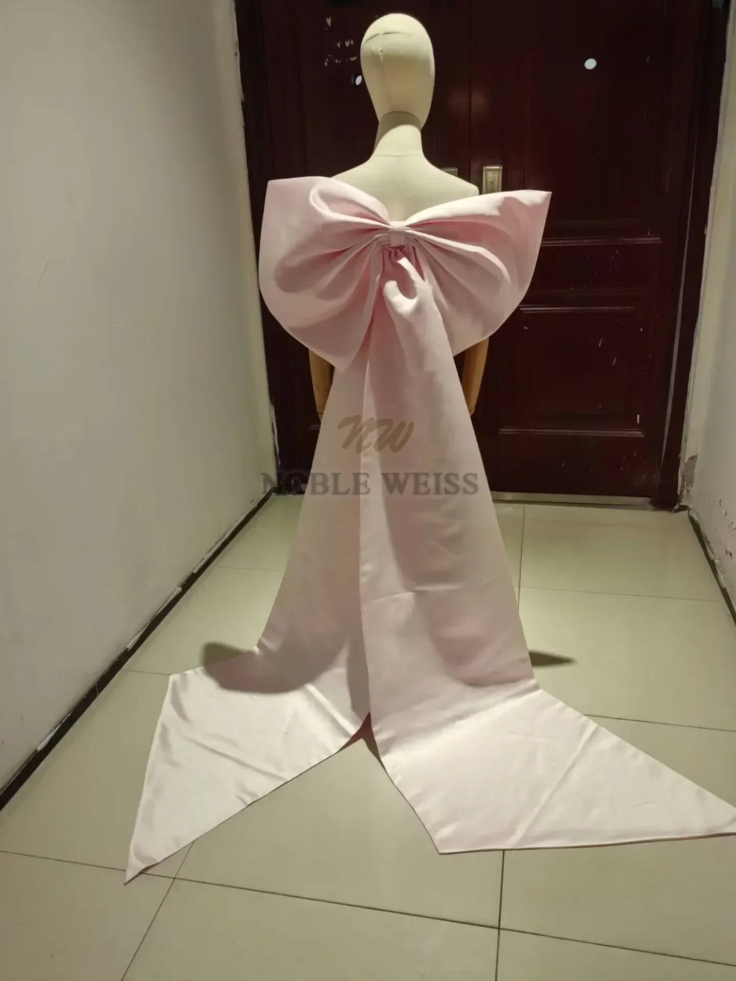 Seperate Satin Big Bow Wedding Dress Knots Removeable Prom Party Dresses Knots Long Drag Customized bridal dress decoration