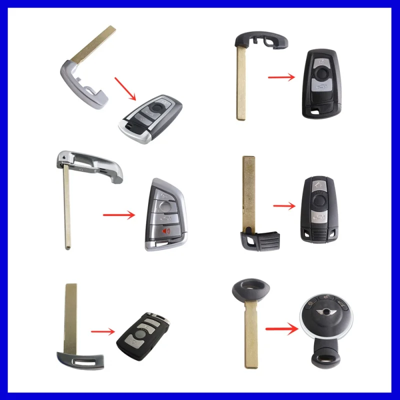 DUDELY Blank Replacement Key Blade For BMW 1 3 5 7 F Series X5 X6 E46 E90 F30 MINI COOPER Uncut Insert Key