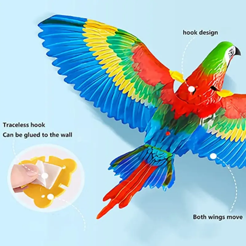 2pcs Cat Toys Simulation Electric Parrot Silent Hanging Line Flying Bird Toy Hovering Teasing Pet Training Supplies