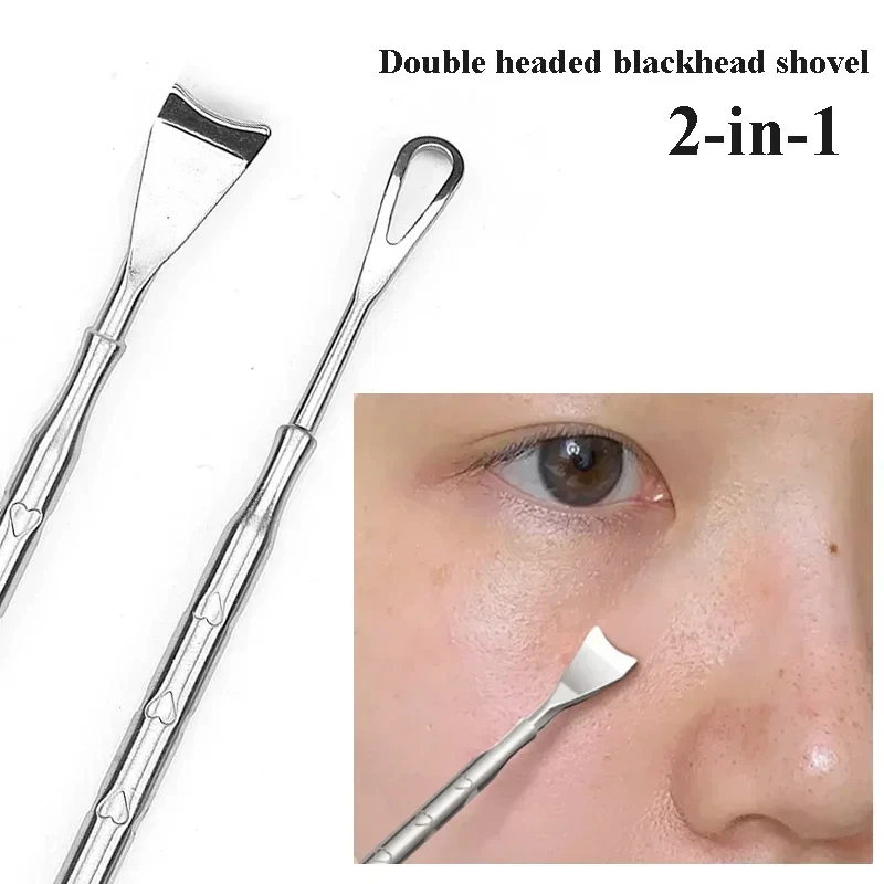 Double Head Blackhead Acne Sebum Removing Face Blemish Extractor Tools for Skin Care