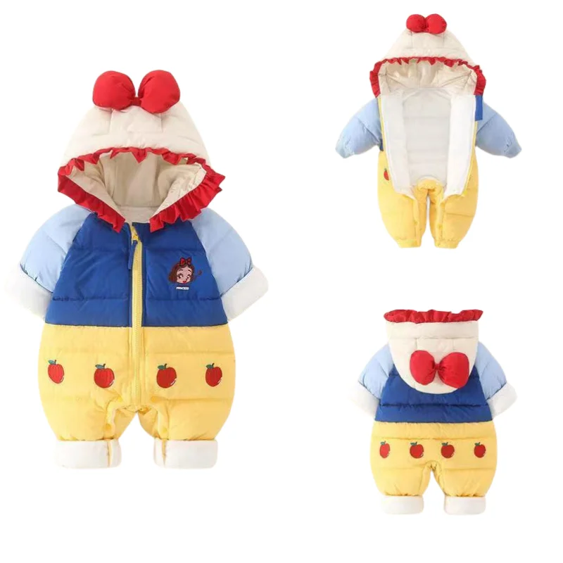 

New Snow White animation peripheral cartoon plus velvet children's cotton coat creative personality kawaii long-sleeved jumpsuit