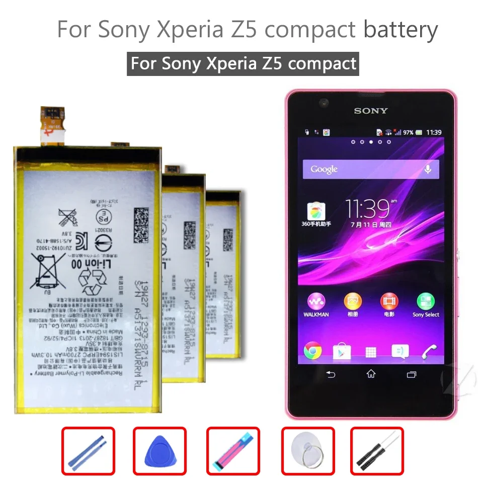 Lis1594Erpc 2700Mah Batteria Per Sony Xperia F5321 Z5C Z5 Mini E5823 Z5 Compact C6 F3216 F3215 F3216Xc