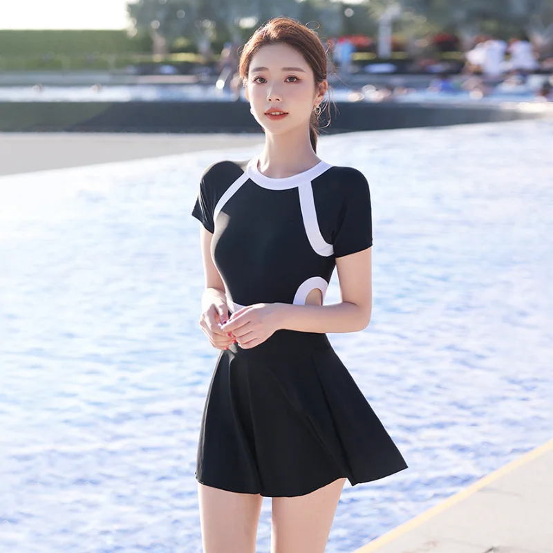 

2023 New Belly Covering Slim Swimwear Soaking Hot Spring One Piece Swimwear Cover Ups for Swimwear Women Beach Wear for girl