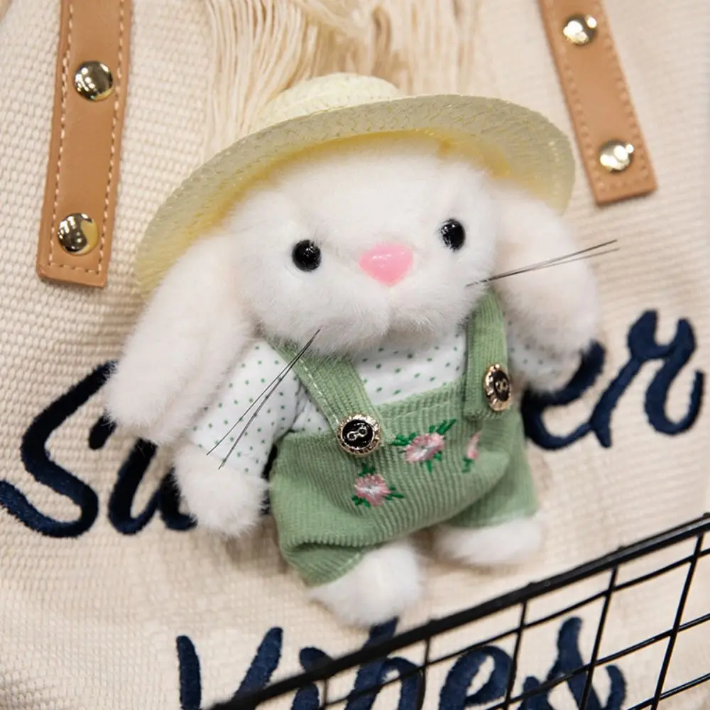 Plush Stuffed Garden Bunny Plush Toys Clothes and Hats Charms Gardener Little Rabbit Doll 14cm Cartoon Rabbit Plush Doll