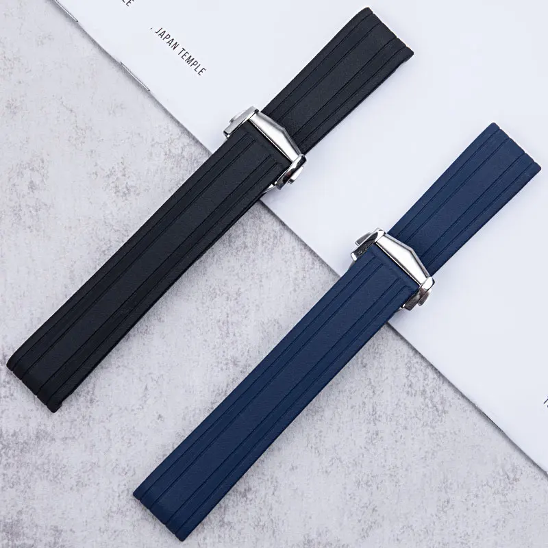 

20mm Curved End Watch Belt Quality Natural Soft Rubber Silicone Watchband For Omega Strap New Seamaster 300 AT150 Bracelet