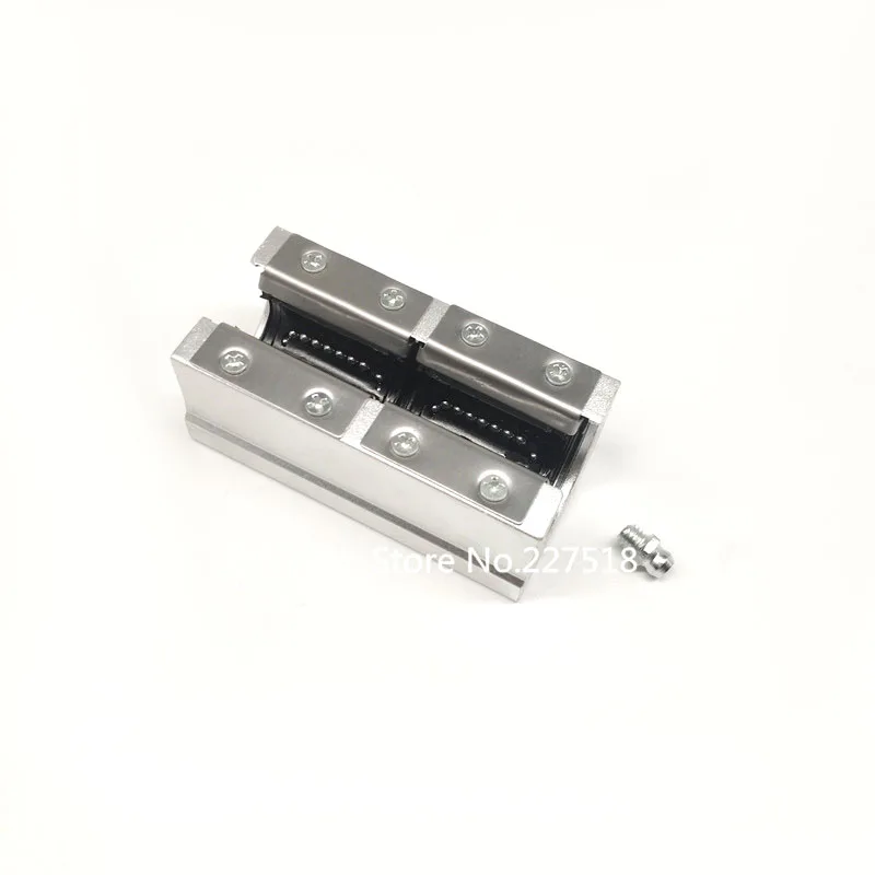 2Pcs SBR20LUU 20mm Aluminum Block 20mm Linear Motion Ball Bearing Slide Match Use SBR20 Guide Rail