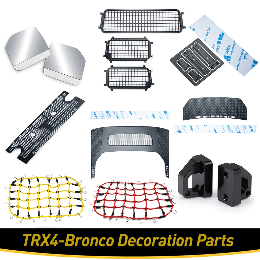 YEAHRUN RC Auto Fenster Mesh Motor Abdeckung Blatt Gepäck Net Lufteinlass Grille für 1/10 TRX4 Bronco Simulierte Dekoration Teile – Detail 2