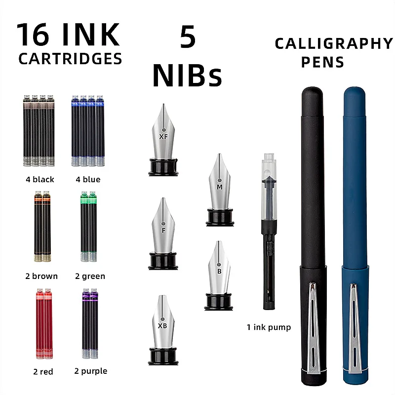 AOMAYLL Set di penne con inchiostro piuma, penna a immersione vintage, penna calligrafica con 5 pennini e inchiostro nero, perfetto per principianti di calligrafia (con inchiostro AOMAYLL Set di penne con inchiostro piuma, penna a immersione vintage, penna calligrafica con 5 pennini e inchiostro nero, perfetto per principianti di calligrafia (con inchiostro