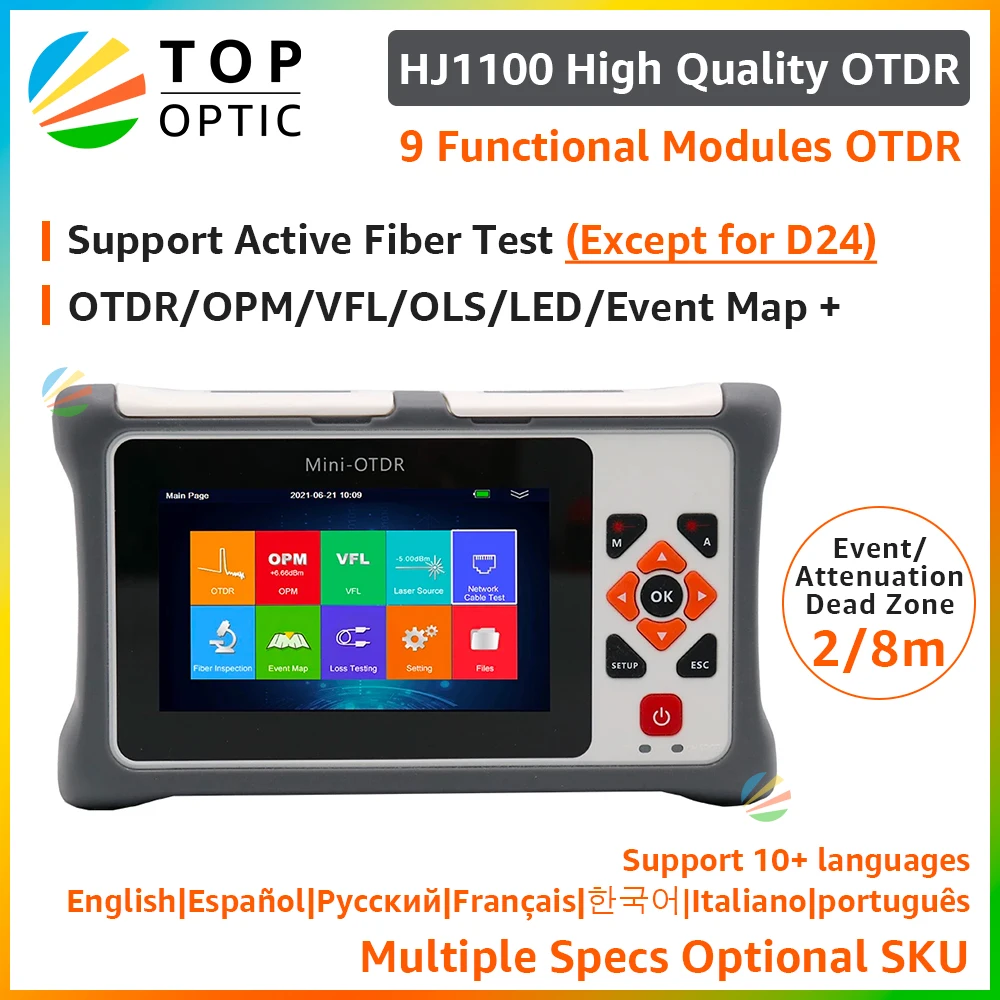 Free Shipping New Mini OTDR Active Fiber Optic Reflectometer Touch Screen 26/24dB VFL OLS OPM Event Map Ethernet Cable Tester ethernet cables for led screen display utp ultra soft cat6 gigabit oxygen free copper engineer event cold resistant 1 2m