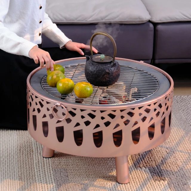 Otthoni Multifunkcionális Tűz Gödrök Kültéri Máglya Grill Állvány Kemping Kemence Beltéri Faszén Brazier Asztal Modern Fűtési Tűzhely - Image 4