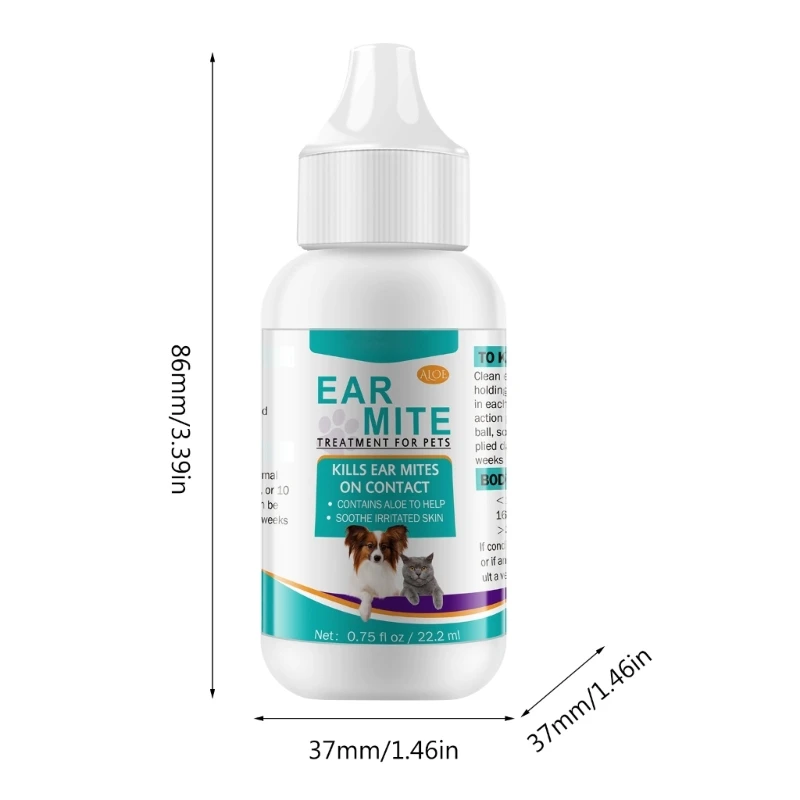 Dogs EarMite Oil Ear MiteTreatment For Dogs And Cats Pet Ear Canals Cats EarMite Pet Cleaners Wash