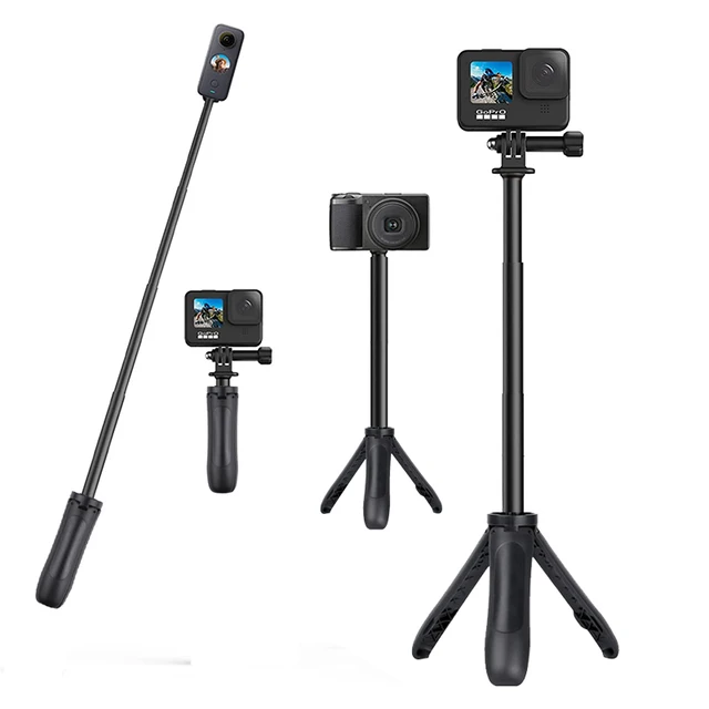 Extendable Selfie Stick Portable Vlog Tripod Stand Mini Hand Grip For Gopro 13 12 11 10 9 8 Insta360 X4 X5 DJI Action 5 Pro 4 6