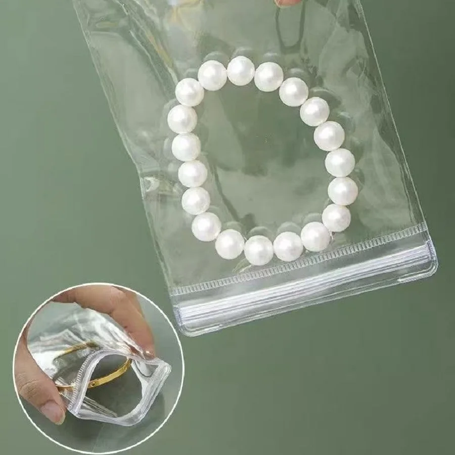 Jewelry Small Self-Sealing Plastic Zip Clear PVC Storage Bags Storing Bracelets Rings Earrings Organizer 100pcs