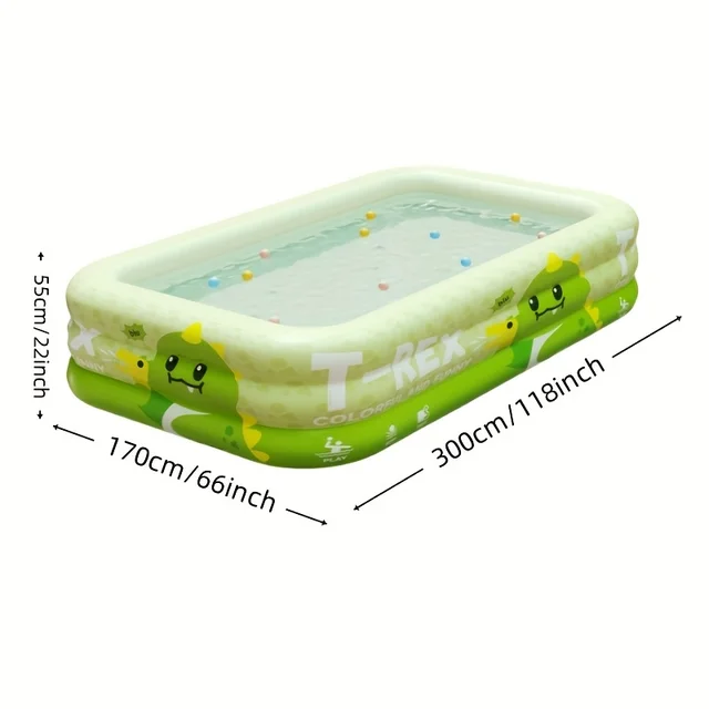 Colorful Inflatable Swimming Pool - Durable PVC Material, Safe and Non-toxic Integrated Design, Rectangular Summer Swimming Pool 6