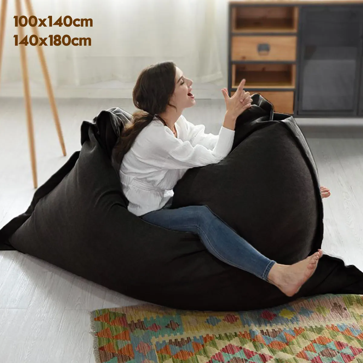 

New Large Bean Bag Chair Sofa Cover Waterproof Outdoor Lazy Seat Bag Couch Cover without Filler for Adults Kids Soft Tatami