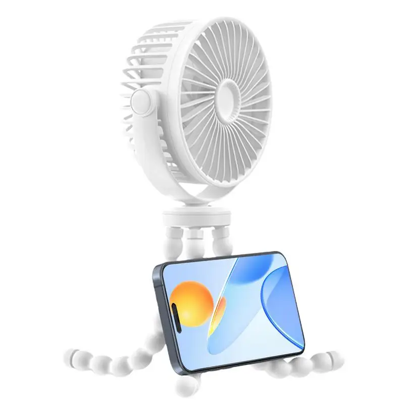 Pushchair Fan 3-Speed Cooling Fan Personal Rechargeable Quiet Mini For Camping Travel Crib Treadmill Car Seat