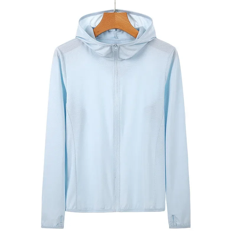 Summer Ice Silk Fishing Sun Protection Clothing for Men UV Protection Breathable Thin Shirt Hiking Jackets Quick Dry Couple Coat