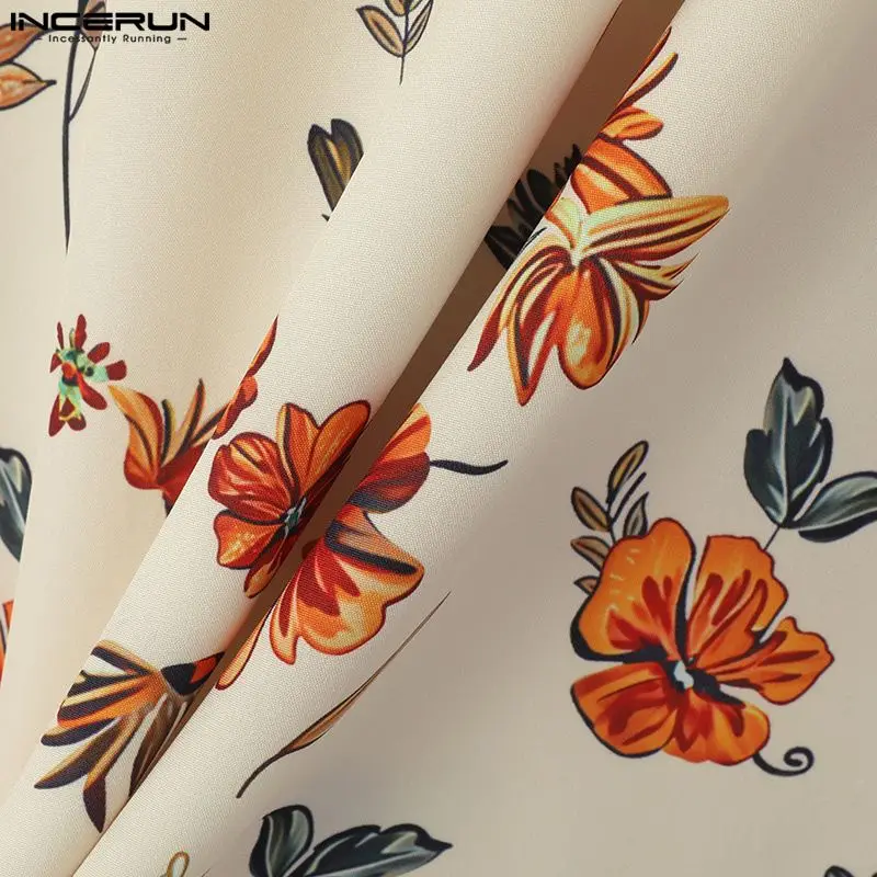 2024 Men Shirt Printing Lapel Short Sleeve Streetwear 2024 Vacation Men Clothing Summer Breathable Casual Shirts S-5XL INCERUN 5