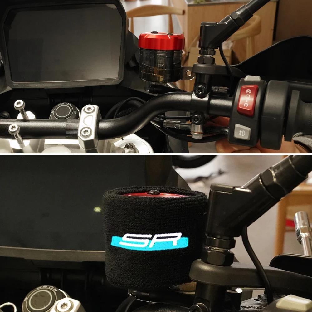 Motorcycle Front Brake Fluid Reservoir Cover Guard Oil Sock - Enhanced Protection