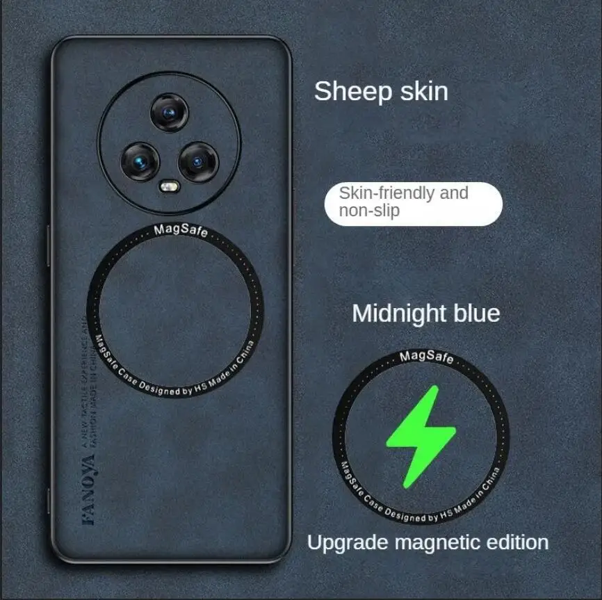 Étui en cuir d'agneau magnétique mat pour Huawei Mate 60 50 P40 P50 Pro Magsafe Charge sans fil couverture souple antichoc_voghion.com