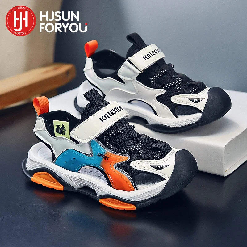 

Hot Sale Brand 2024 Summer Beach Footwear Kids Closed Toe Toddler Sandals Children Fashion Designer Shoes For Boys And Girls