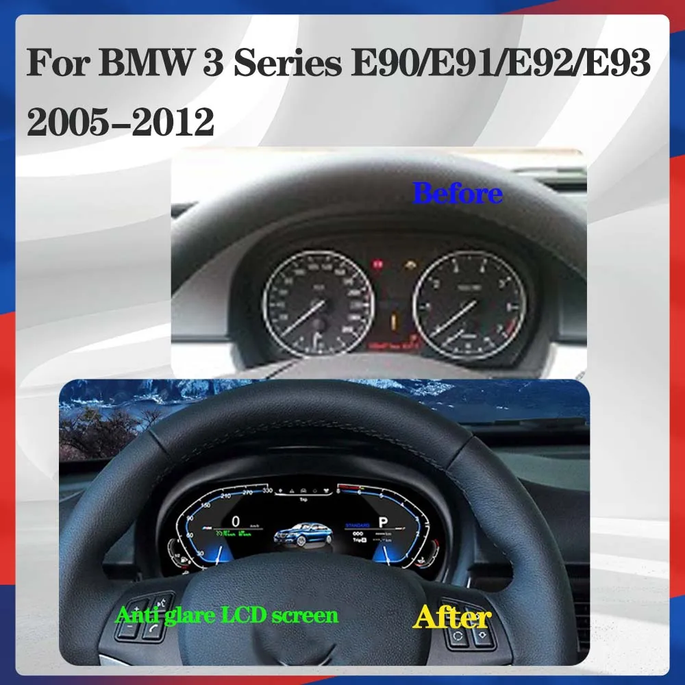 BMW 3 시리즈 E90 E91 E92 E93 2005-2012용 클러스터 디지털 대시보드, 속도계, 대시보드, 가상 조종석, 플러그 앤 플레이