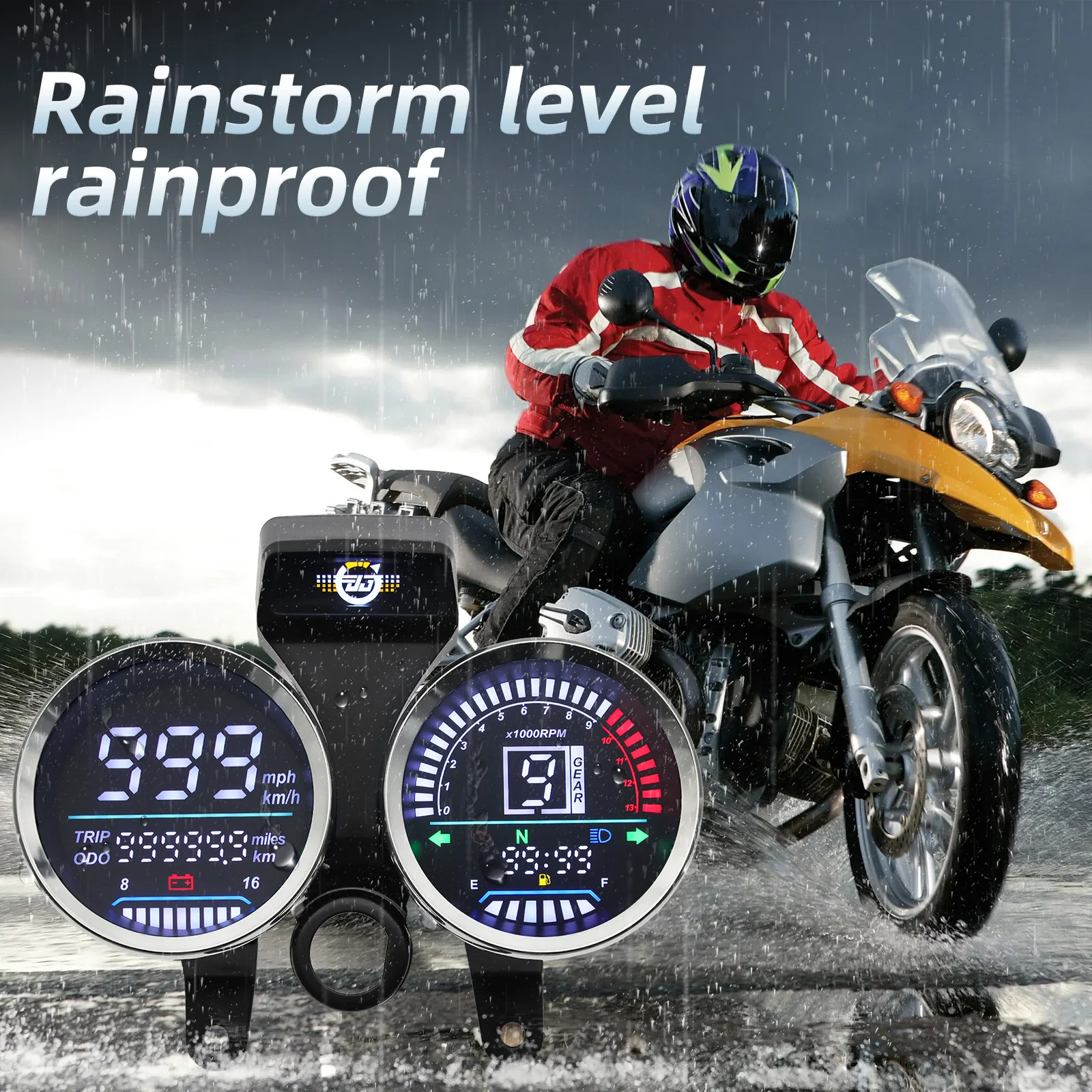 Replacement Tachometer For GN125 Tachometer Gauge Motorcycle Motorcycle Digital Instrument Universal Motorcycle Speedometer Odometer Interface Motorbike Odometer For CG125 GN125 Digital Tachometer Speedometer