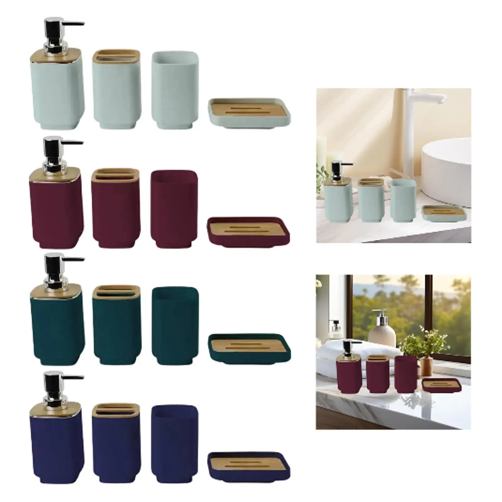 4 Pieces Bathroom Accessories Set Fashion for Office Friends