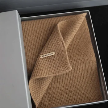 100% Pure Wool Knitted Luxury Women Scarf Solid Color Simple Soft Warm Scarves Winter Gift Lady Pashmina Shawls Wrap Hijab