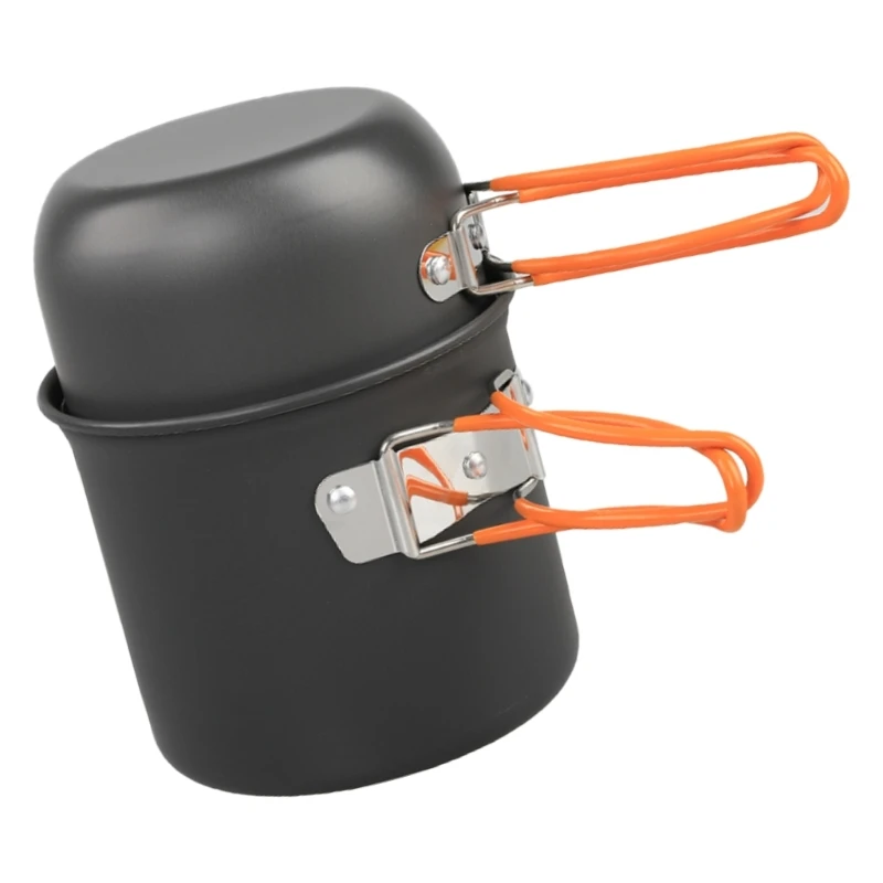 Outdoor Picnics Camping Pots Cooking Tableware Portable Picnics Cookware for 1-2 Person Hiking NonStick Pots Easy to Clean